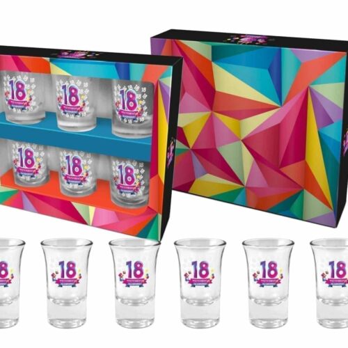 Kieliszki "18 urodziny", 6 szt, 35ml.