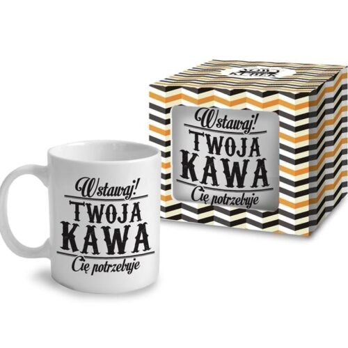 Kubek BOSS "Wstawaj, Twoja kawa cię potrzebuje"