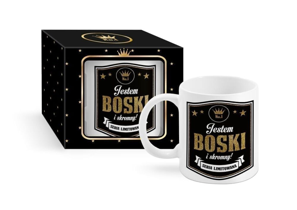Kubek BOSS GOLD - "Jestem boski i skromny"