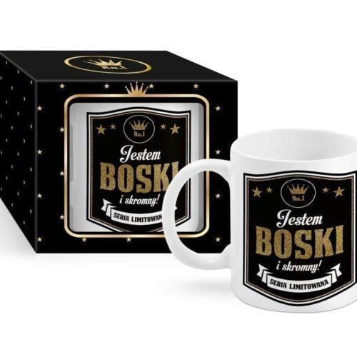 Kubek BOSS GOLD - "Jestem boski i skromny"