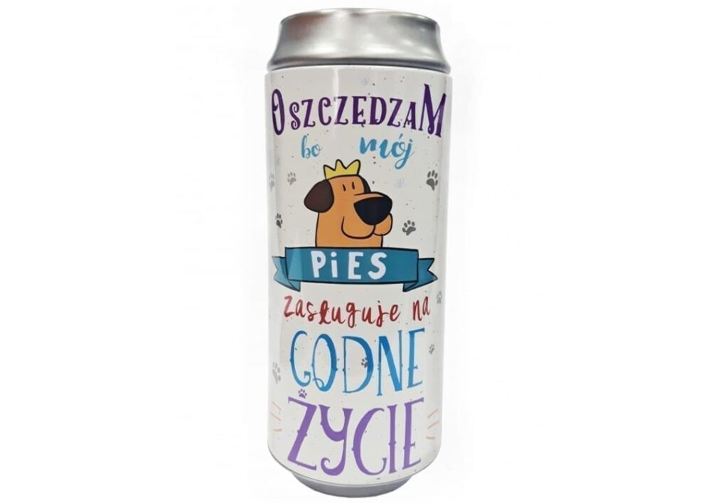 Skarbonka puszka - Pies zasługuje na godne życie