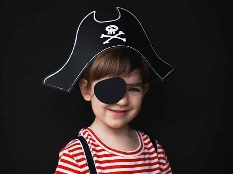 Czapka pirata z opaską na oko, 14 cm Czapeczki papierowe Szalony.pl - Sklep imprezowy 4