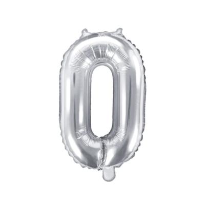 Balon na powietrze: Cyfra 0 – 35cm, srebrna Balony bez helu Szalony.pl - Sklep imprezowy