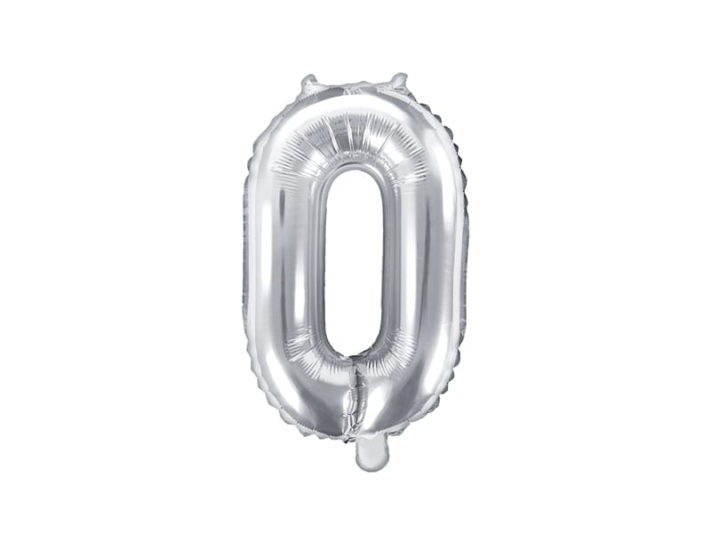 Balon na powietrze: Cyfra 0 – 35cm, srebrna Balony bez helu Szalony.pl - Sklep imprezowy 3