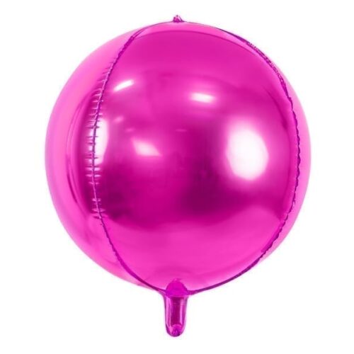 Balon foliowy - kula, różowa ciemna, duża - 40cm