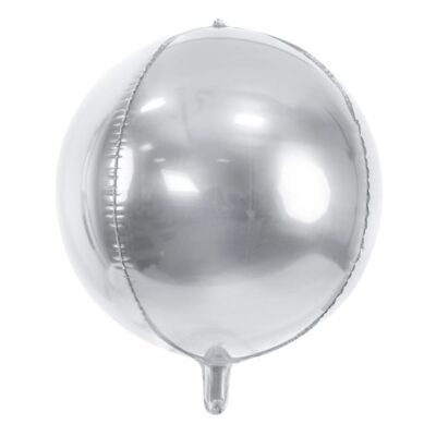Balon z helem: Kula, srebrna, duża – 40cm Balony z helem Szalony.pl - Sklep imprezowy