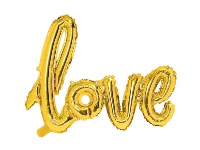 Balon foliowy “Love” na powietrze, złoty, 73×59 cm Balony bez helu Sprawdź naszą ofertę. Sklep imprezowy Szalony.pl. 2