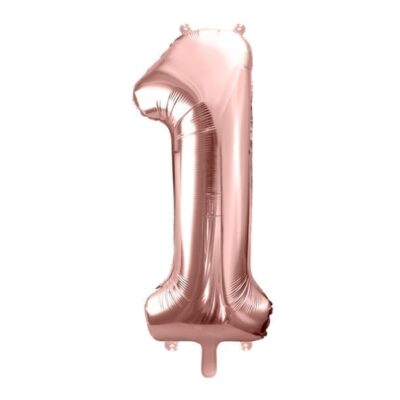 Balon bez helu: Cyfra 1 – 86cm, różowo-złota Balony bez helu Szalony.pl - Sklep imprezowy