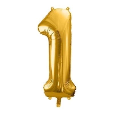 Balon bez helu: Cyfra 1 – 86cm, złota Balony bez helu Szalony.pl - Sklep imprezowy