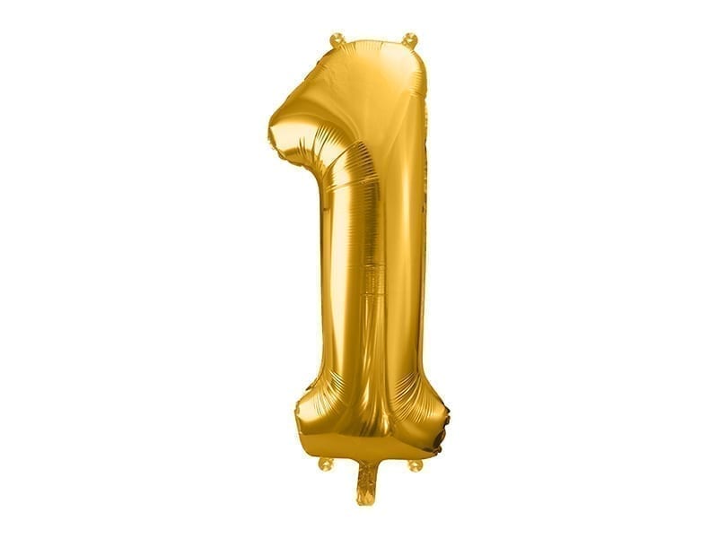Balon z helem: cyfra 1, złota, 86 cm Balony na 18 urodziny Szalony.pl - Sklep imprezowy 2