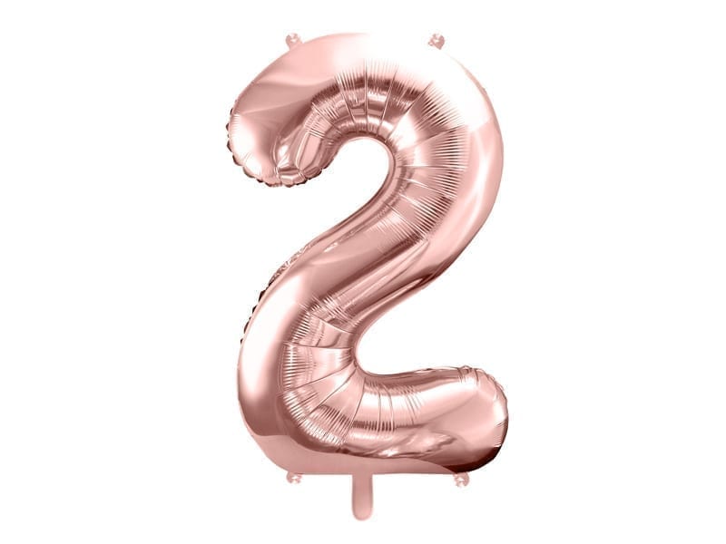 Balon z helem: cyfra 2, różowo-złota, 86 cm Balony z helem Szalony.pl - Sklep imprezowy