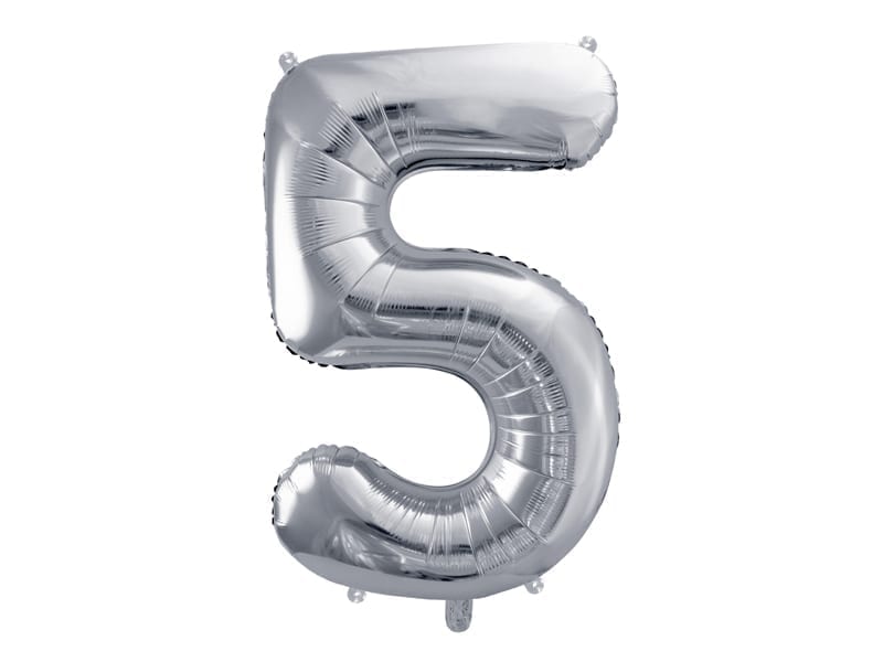 Balon bez helu: Cyfra 5 – 86cm, srebrna Balony bez helu Sprawdź naszą ofertę. Sklep imprezowy Szalony.pl. 4