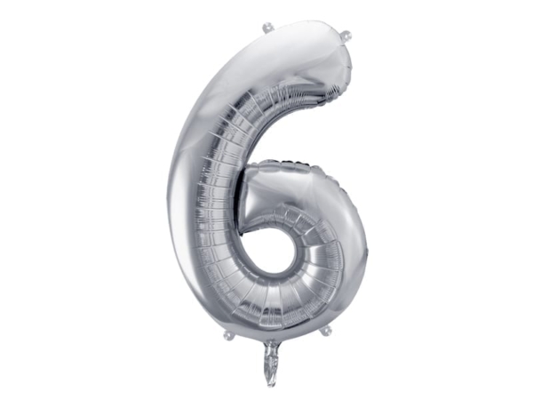 Balon z helem: cyfra 6, srebrna, 86 cm Balony na 60 urodziny Sprawdź naszą ofertę. Sklep imprezowy Szalony.pl. 2