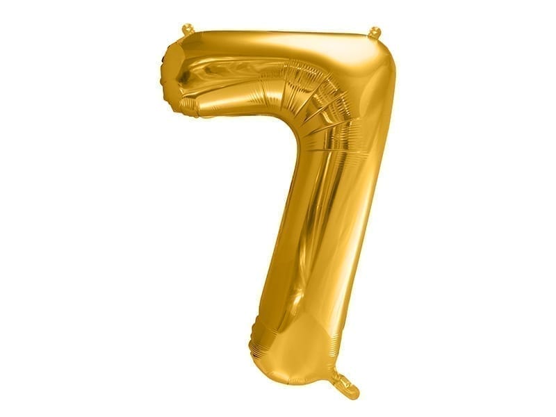 Balon z helem: cyfra 7, złota, 86 cm Balony na 70 urodziny Sprawdź naszą ofertę. Sklep imprezowy Szalony.pl. 4