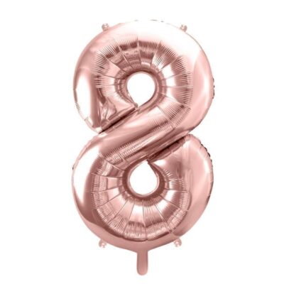 Balon z helem: cyfra 8, różowo-złota, 86 cm Balony na 18 urodziny Szalony.pl - Sklep imprezowy
