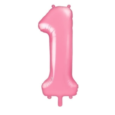 Balon z helem: cyfra 1, różowa, 86 cm Balony na 18 urodziny Szalony.pl - Sklep imprezowy