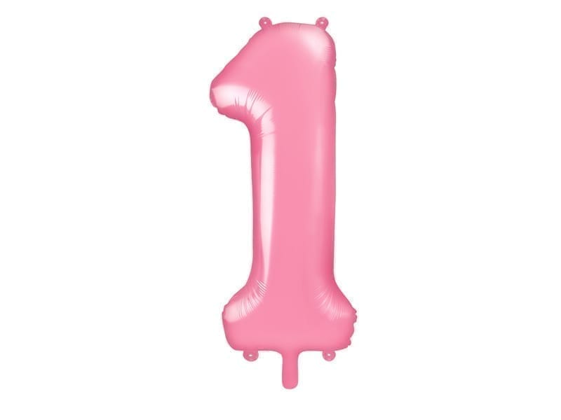 Balon z helem: cyfra 1, różowa, 86 cm Balony na 18 urodziny Szalony.pl - Sklep imprezowy