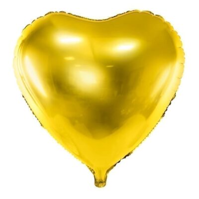 Balon z helem: Serce XXL, złote, 61 cm Balony na dzień Babci i Dziadka Szalony.pl - Sklep imprezowy