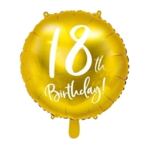 Balon bez helu: 18th Birthday, złoty, 18″ Balony bez helu Sprawdź naszą ofertę. Sklep imprezowy Szalony.pl.