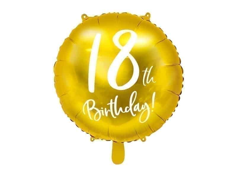 Balon bez helu: 18th Birthday, złoty, 18″ Balony bez helu Szalony.pl - Sklep imprezowy