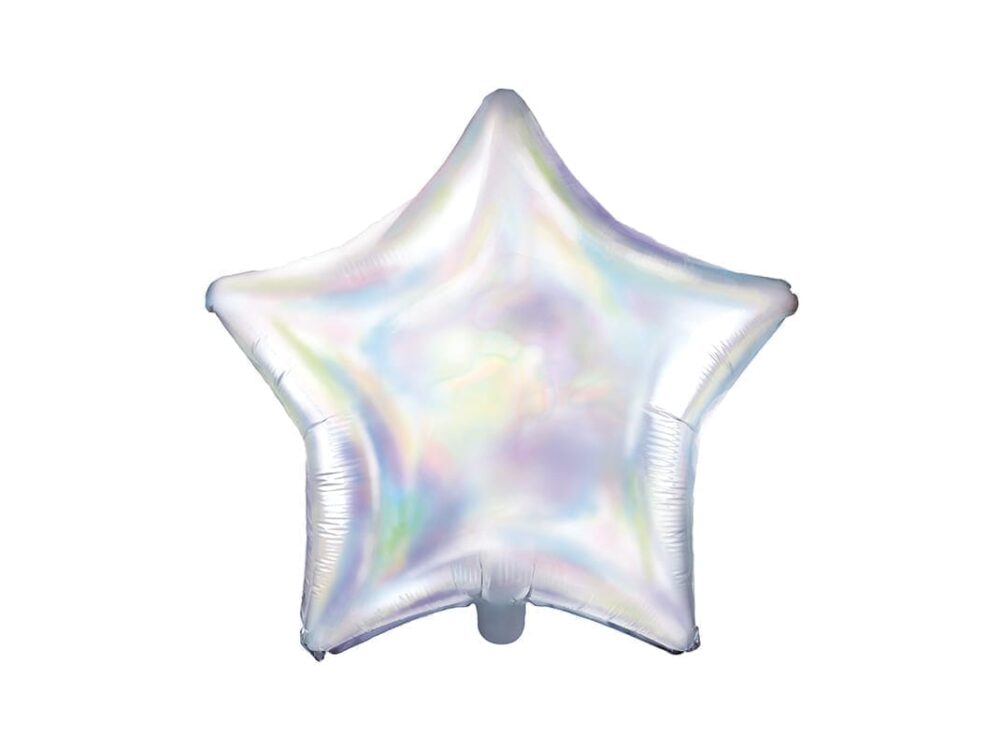 Balon bez helu: Gwiazdka, srebrna holograficza 18"