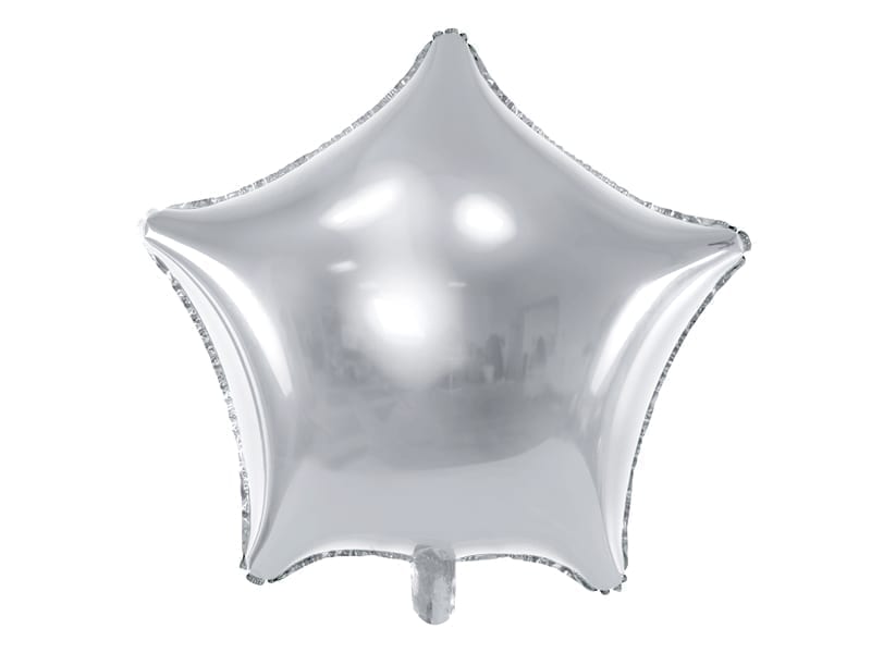 Balon z helem: Gwiazdka, 48cm, srebrny Balony na Urodziny Szalony.pl - Sklep imprezowy