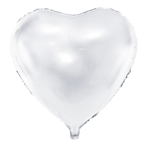Balon z helem: Serce, białe, 18″ Szalony.pl