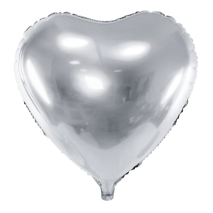 Balon z helem: Serce, srebrne, 18″ Szalony.pl