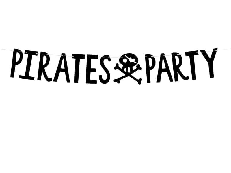Baner piraci – Pirates party, czarny 14x100cm Banery Sprawdź naszą ofertę. Sklep imprezowy Szalony.pl. 2
