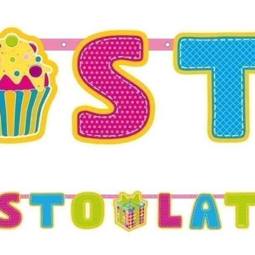 Baner "Sto lat", muffinka, 149 cm