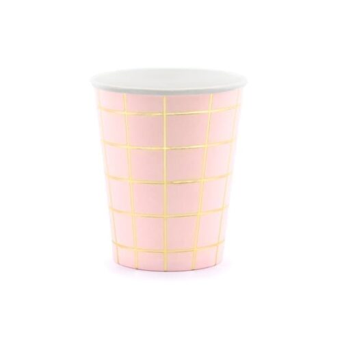 Kubeczki papierowe - różowo-złote, 200 ml, 6 szt.. Szalony.pl - Sklep imprezowy.