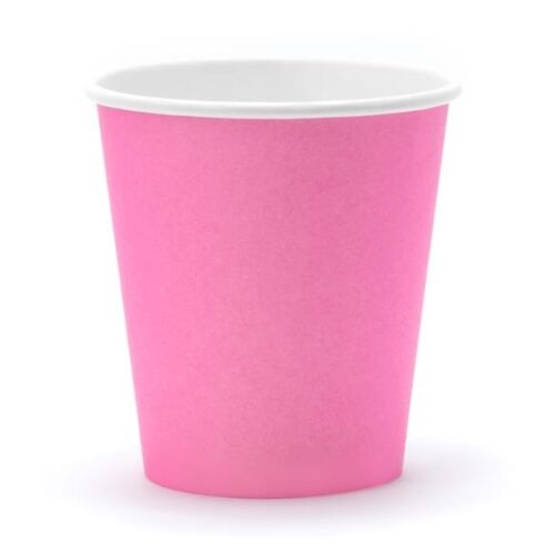 Kubeczki papierowe - różowy ciemny, 180 ml, 6 szt.
