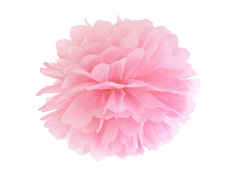 Pompon bibułowy, 35 cm, różowy jasny Dekoracje imprezowe Szalony.pl - Sklep imprezowy
