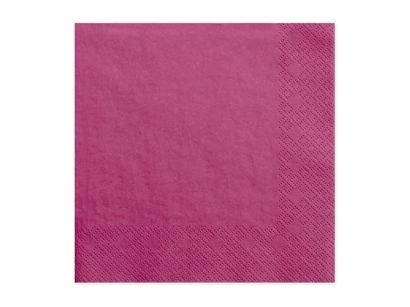 Serwetki – Różowe ciemne, 33x33cm, 20szt. Dekoracje imprezowe Szalony.pl - Sklep imprezowy