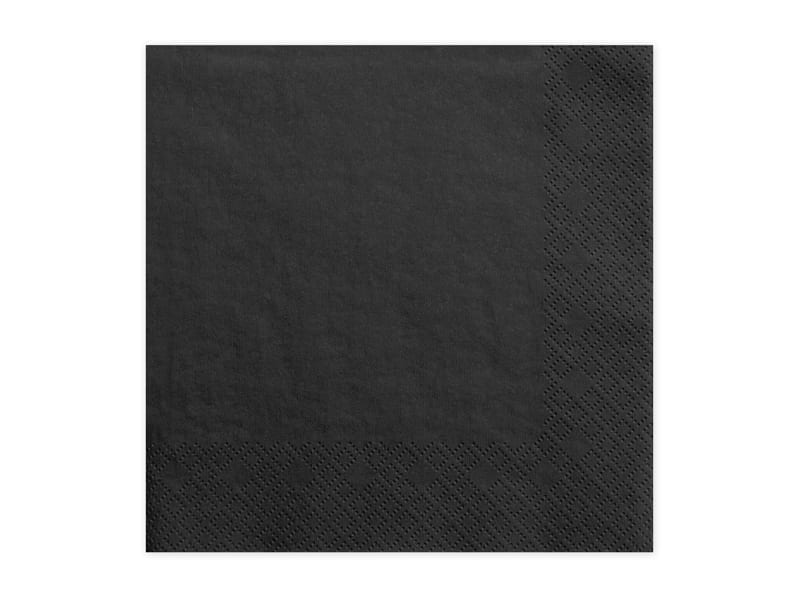 Serwetki – Czarne, 33x33cm, 20szt. Dekoracje imprezowe Szalony.pl - Sklep imprezowy