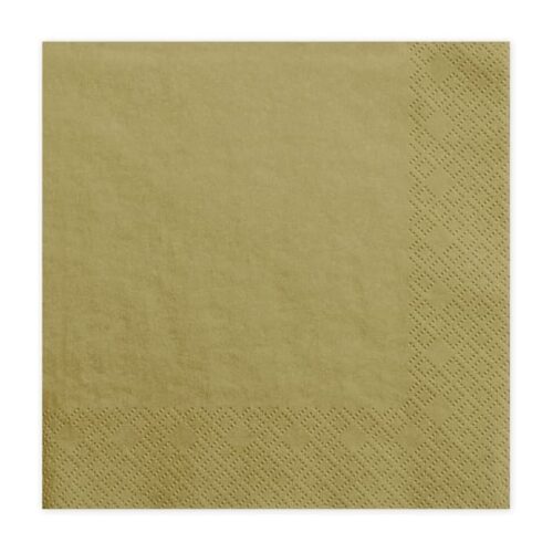 Serwetki - złote, 33cm, 20 szt.