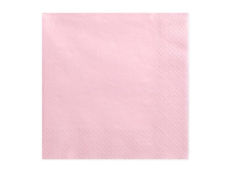 Serwetki – Różowe jasne, 33x33cm, 20szt. Dekoracje imprezowe Szalony.pl - Sklep imprezowy