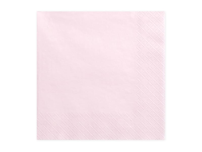 Serwetki – różowe jasne, 33x33cm, 20szt. Dekoracje imprezowe Szalony.pl - Sklep imprezowy