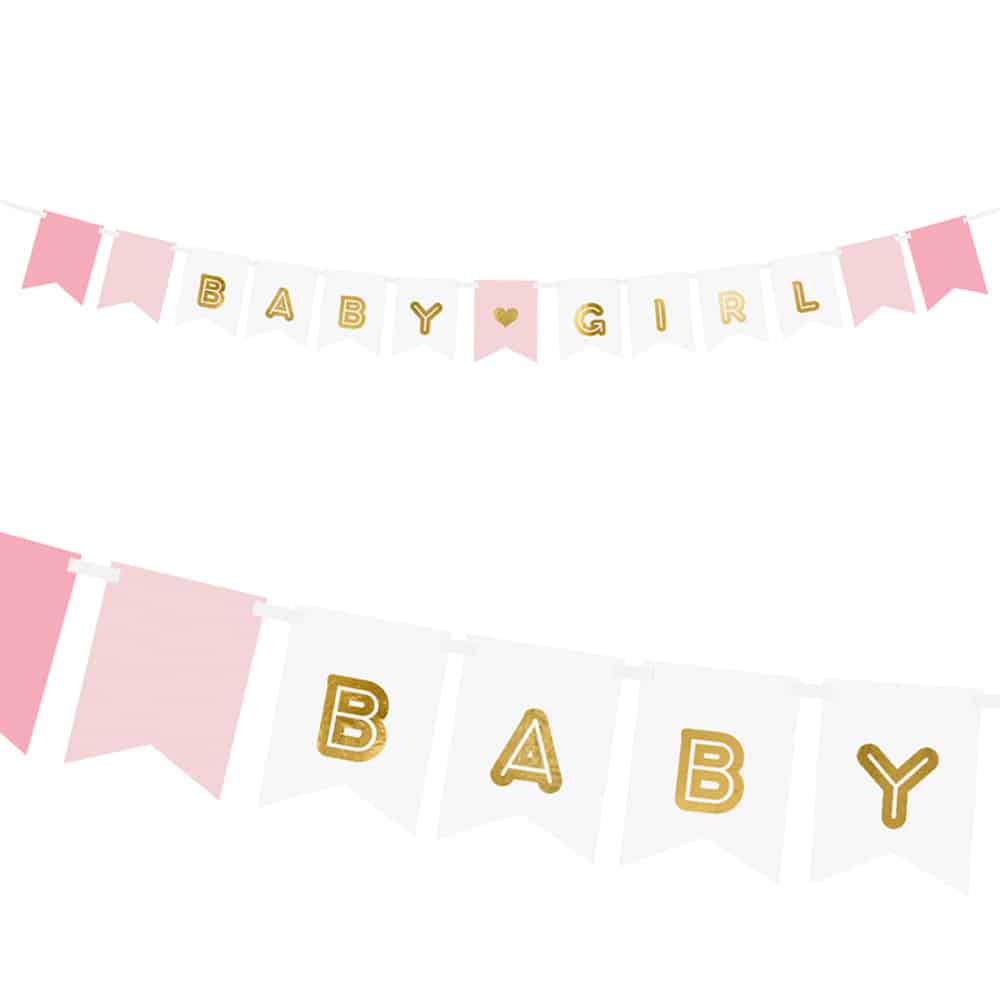 Baner “Baby Girl”, 15×175 cm, różowy Banery Szalony.pl - Sklep imprezowy
