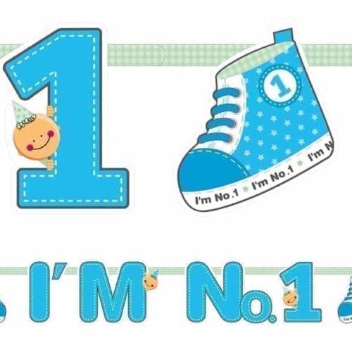 Baner "I'm No. 1", niebieski, 110 cm