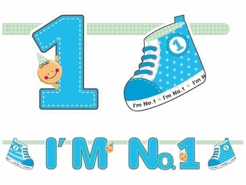 Baner "I'm No. 1", niebieski, 110 cm