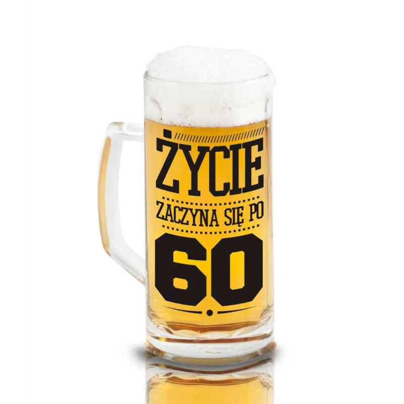 Kufel do piwa “Życie zaczyna się po 60”, 500 ml Kufle do piwa Szalony.pl - Sklep imprezowy 2