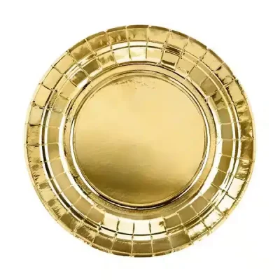 Talerzyki papierowe – złote, 18 cm, 6 szt. Dekoracje imprezowe Szalony.pl - Sklep imprezowy