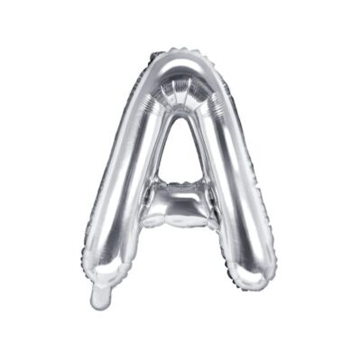 Balon foliowy litera “A” na powietrze, srebrna, 35cm Balony bez helu Szalony.pl - Sklep imprezowy