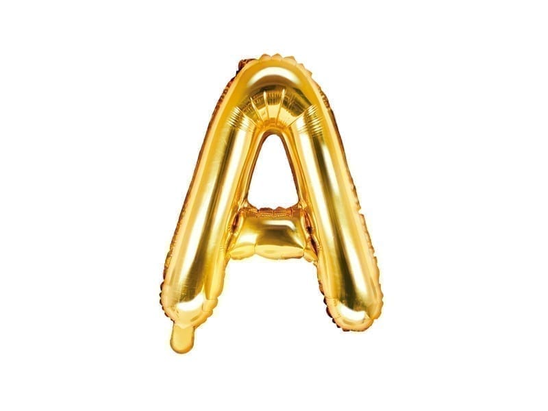 Balon foliowy, litera “A” na powietrze, złota, 35 cm Balony bez helu Szalony.pl - Sklep imprezowy