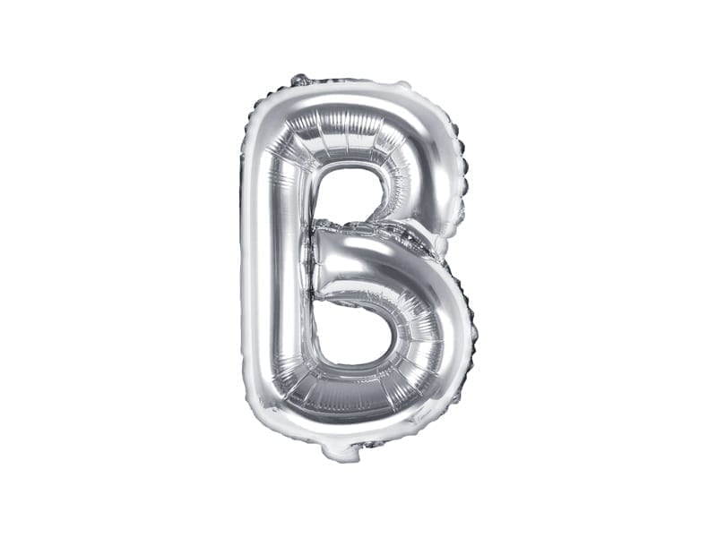 Balon foliowy litera “B” na powietrze, srebrna, 35cm Balony bez helu Szalony.pl - Sklep imprezowy