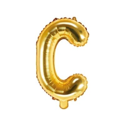 Balon foliowy, litera “C” na powietrze, złota, 35 cm Balony bez helu Szalony.pl - Sklep imprezowy