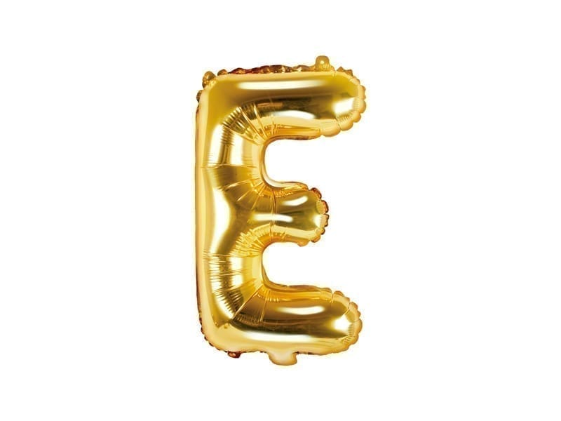 Balon foliowy, litera “E” na powietrze, złota, 35 cm Balony bez helu Sprawdź naszą ofertę. Sklep imprezowy Szalony.pl. 2
