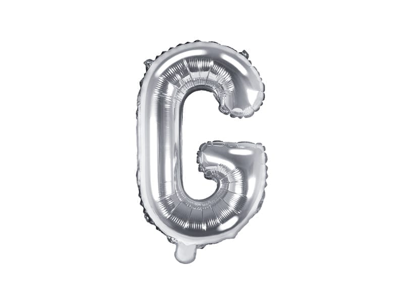 Balon foliowy litera “G” na powietrze, srebrna, 35cm Balony bez helu Szalony.pl - Sklep imprezowy