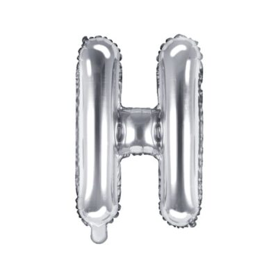 Balon foliowy litera “H” na powietrze, srebrna, 35cm Balony bez helu Szalony.pl - Sklep imprezowy